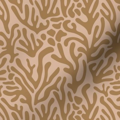 Ode to the artist - abstract leaves paper cute pop art matisse inspired organic shapes swim beach surf theme vintage seventies palette beige brown caramel