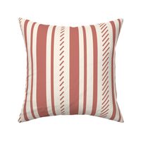 Ticking stripes maroon on white - classic striped pattern - large scale for bedding and home decor