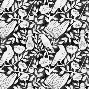 Witchy Things in Black and White Fabric