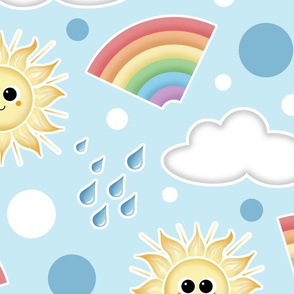 Cute Sunshine and Rainbows - Large Scale