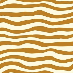 Wonky hand drawn cream white stripes on brown