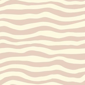 Wonky hand drawn cream white stripes on pastel pink