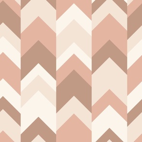 Chevron pattern in warm earthy tones - classic geometric arrow pattern - large scale for bedding and home decor