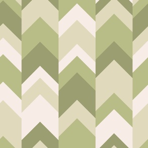 Chevron pattern in shades of olive green - classic geometric arrow pattern - large scale for bedding and home decor