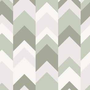 Shades of sage green chevron pattern - classic geometric arrow pattern - large scale for bedding and home decor