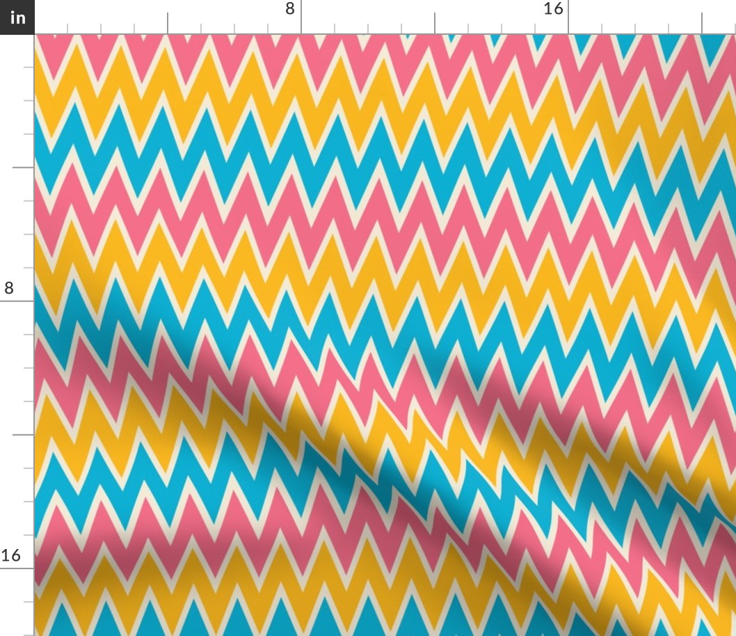 Kids Fantasia Zig Zag Pink Yellow Blue