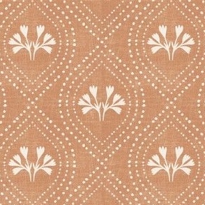 Small, Ogee Dotted Boho Flower Drops, Brown