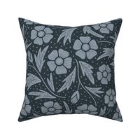 Blue Anemones Floral Monochrome large