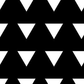 Geometric basic triangles in rows white on black monochrome