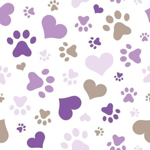 Purple Hearts and Paw Prints