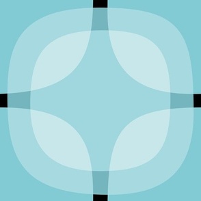 Squircle shapes in relaxing shades of blue -LARGE