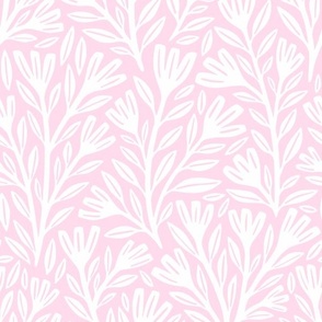 Blodyn Floral | Large Scale | Light Pink and White