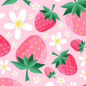 Berries And Blooms Strawberry Pattern Jumbo