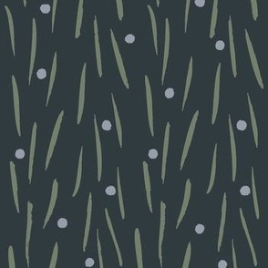 Olive lines and grey dots a dark grey background