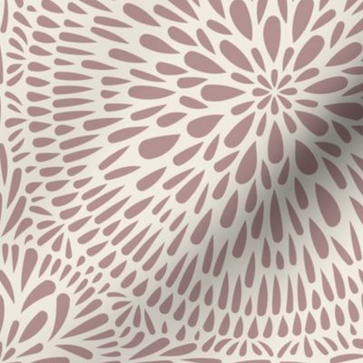 mandala tile - creamy white_ dusty rose pink - hand drawn geometric floral
