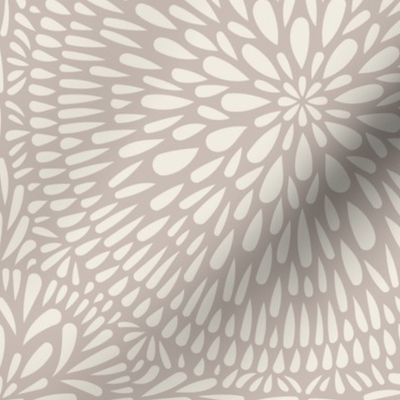 mandala tile - creamy white_ silver rust blush - hand drawn geometric floral