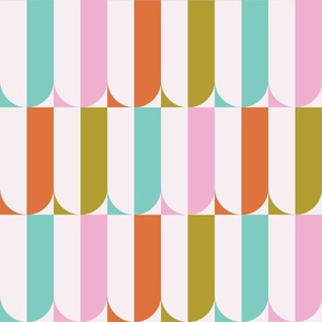 Summer Fair Colors / Modern Geometric Stripe Design with Bright Colors