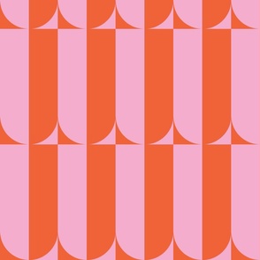 Pink and Orange Geometric Stripes / Pink and Orange Modern Geometric Design