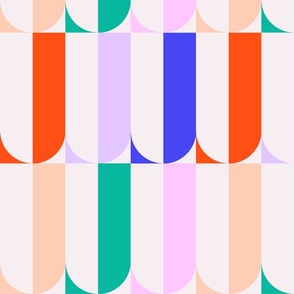 Funky Retro Colors in Geometric Split Stripes 