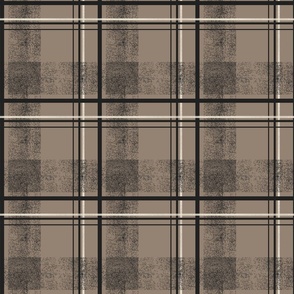 Cozy Textured Vintage Plaid - Taupe with Black 