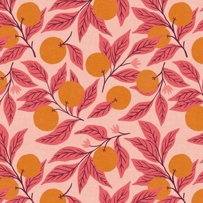 small - orange blossoms - pink/orange
