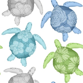 Cool Sea Turtles Pattern - Large Scale