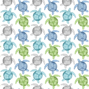 Cool Sea Turtles Pattern - Small Scale