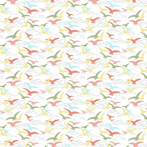 Sky full of colorful birds - small