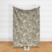 Island Tropical Orchids -Large Scale-in Mocha and Moss