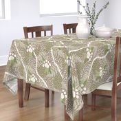 Island Tropical Orchids -Large Scale-in Mocha and Moss