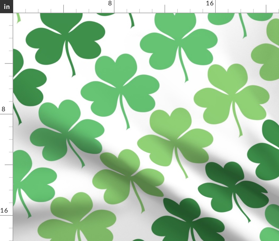 Green Clovers Pattern - Large Scale