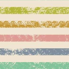 Textured stripes in ochre, mint and pink