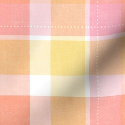 Large, Pink and Yellow Sherbet Plaid