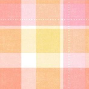 Large, Pink and Yellow Sherbet Plaid