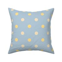 Polka Dots blue yellow cream