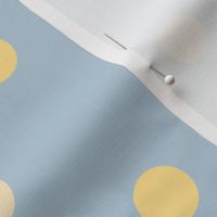 Polka Dots blue yellow cream