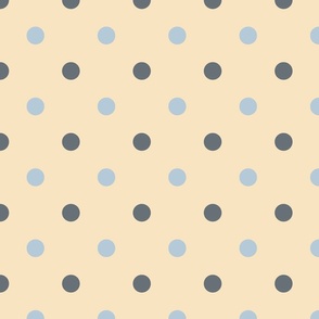 Polka Dots cream and blue