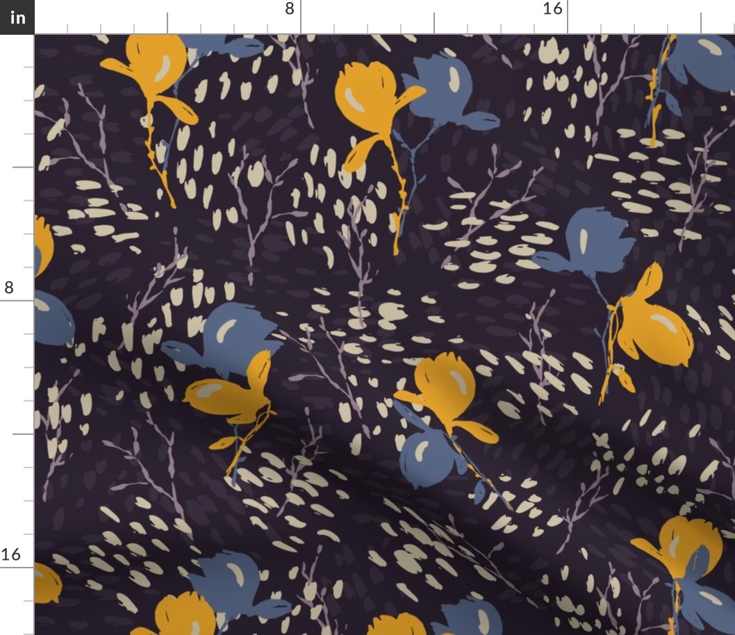 Magnolia Abstract Navy