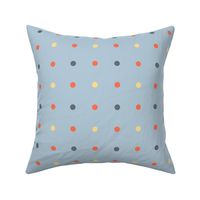 Polka Dots blue red yellow