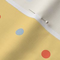 Polka Dots yellow red blue cream