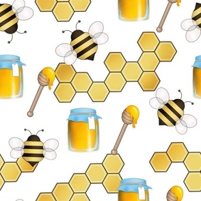 Honey Jar Bee Pattern