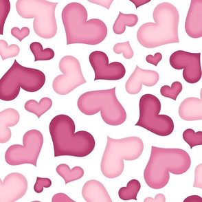 Pink Hearts Pattern - Large Scale