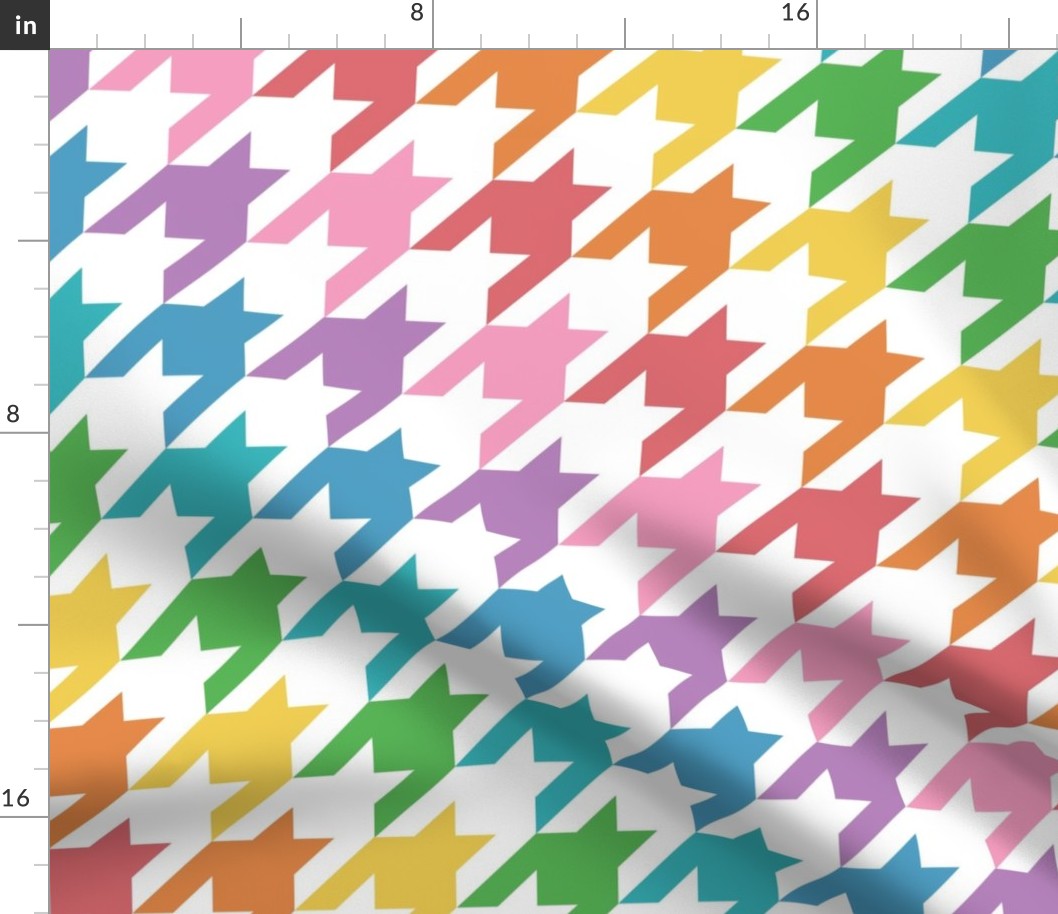 Rainbow Houndstooth Pattern - Large Scale