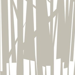 Forest Trees Beige-Gray on White Medium Scale