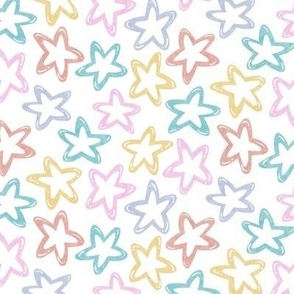 Medium - fluffy hollow stars - colours