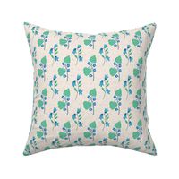 Heart and Bellflowers Teal and Turquoise Co-ordinate