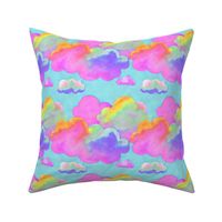 barbiecore clouds: hot pink, whimsical clouds, cloud wallpaper