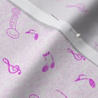 Pink, White, Music, Notes, Guitar, Trumpet, Band, Choir, Musicians, Music, JG Anchor Designs