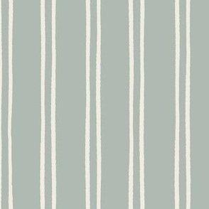 small hand painted pinstripe in cream and sage
