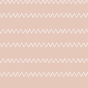 small hand drawn zigzag stripe in pink and cream